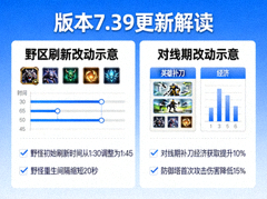 版本 7.39 更新解读配图，野区刷新与对线期改动示意